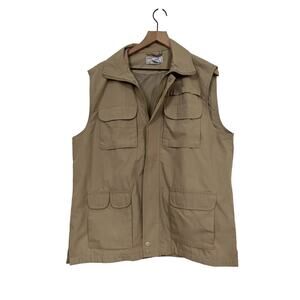 Haband Casual Joe Mens Khaki Utility Sleeveless Vest Size Medium Product 30B